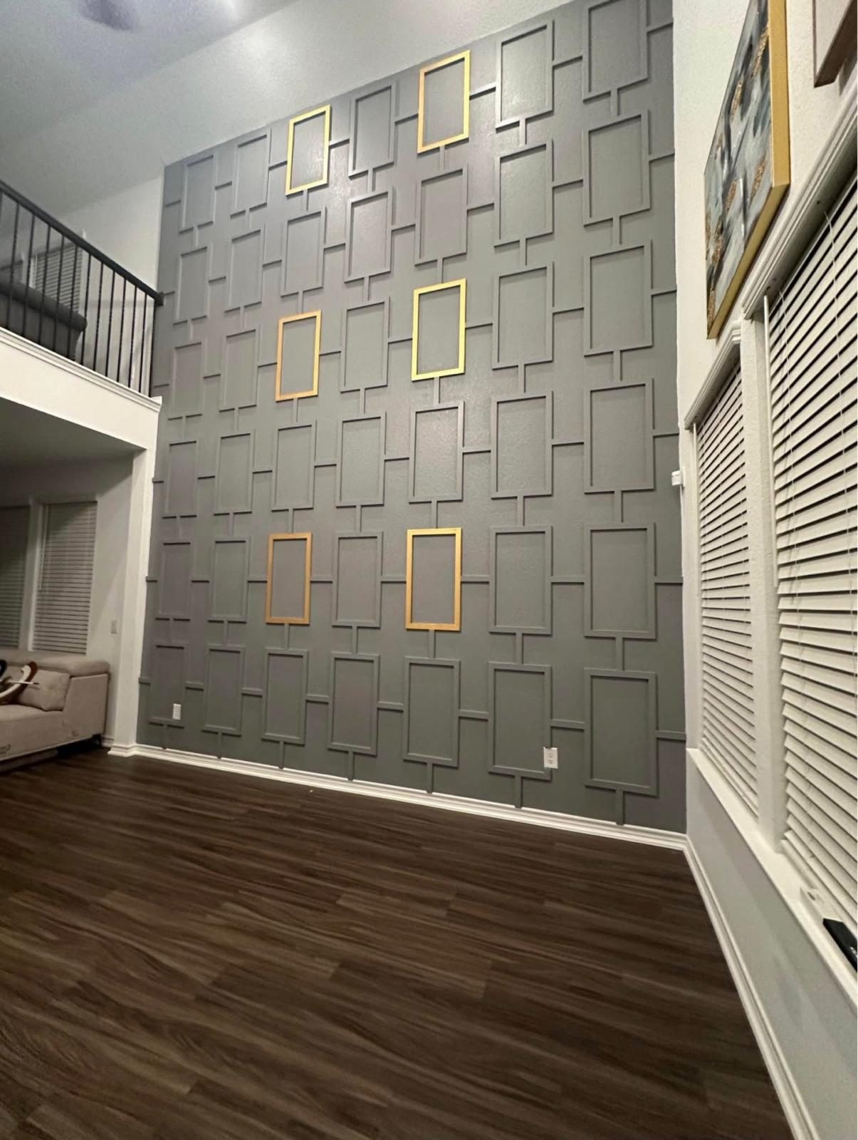 Geometric accent wall — FirstClass Services project