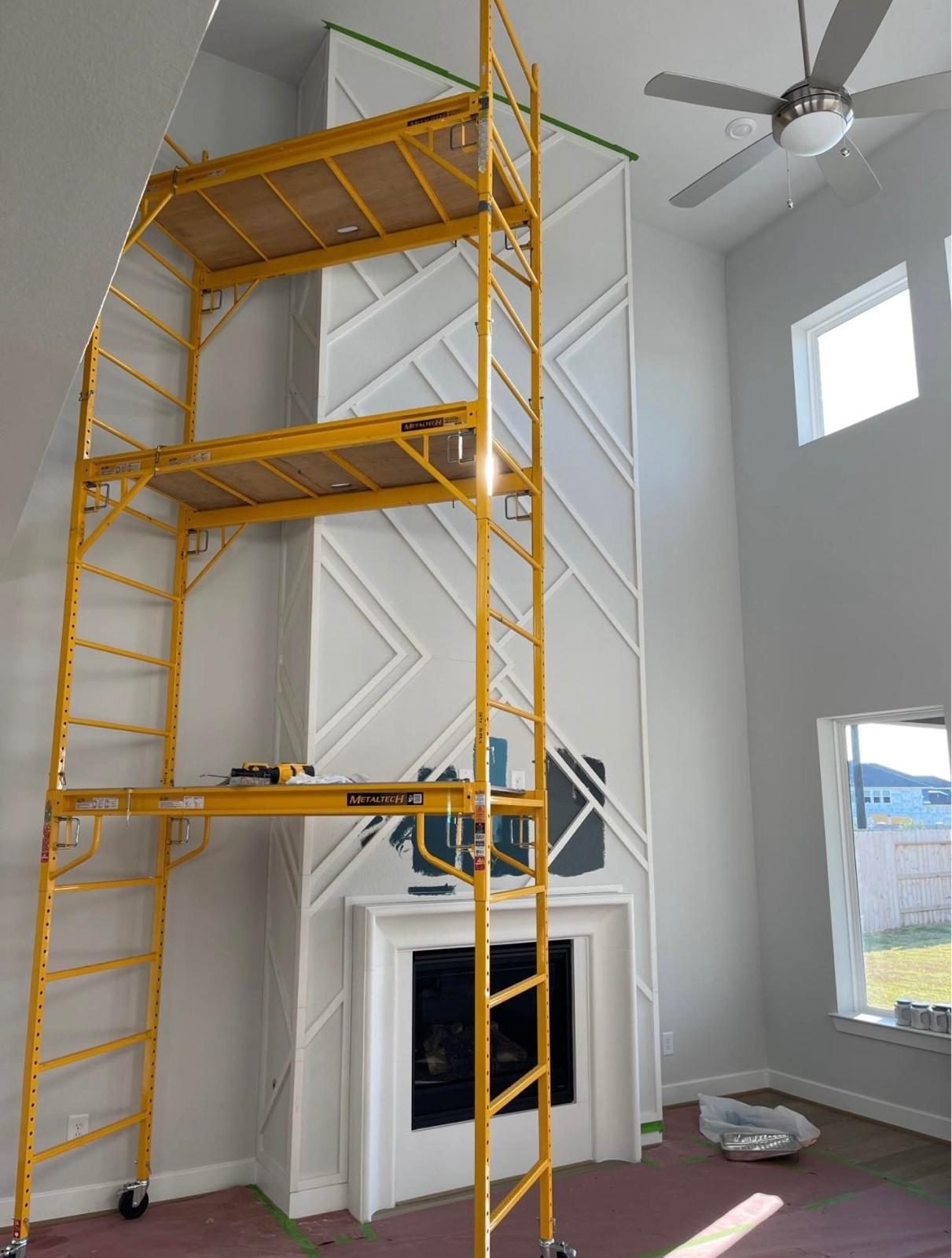 Fireplace accent wall in progress