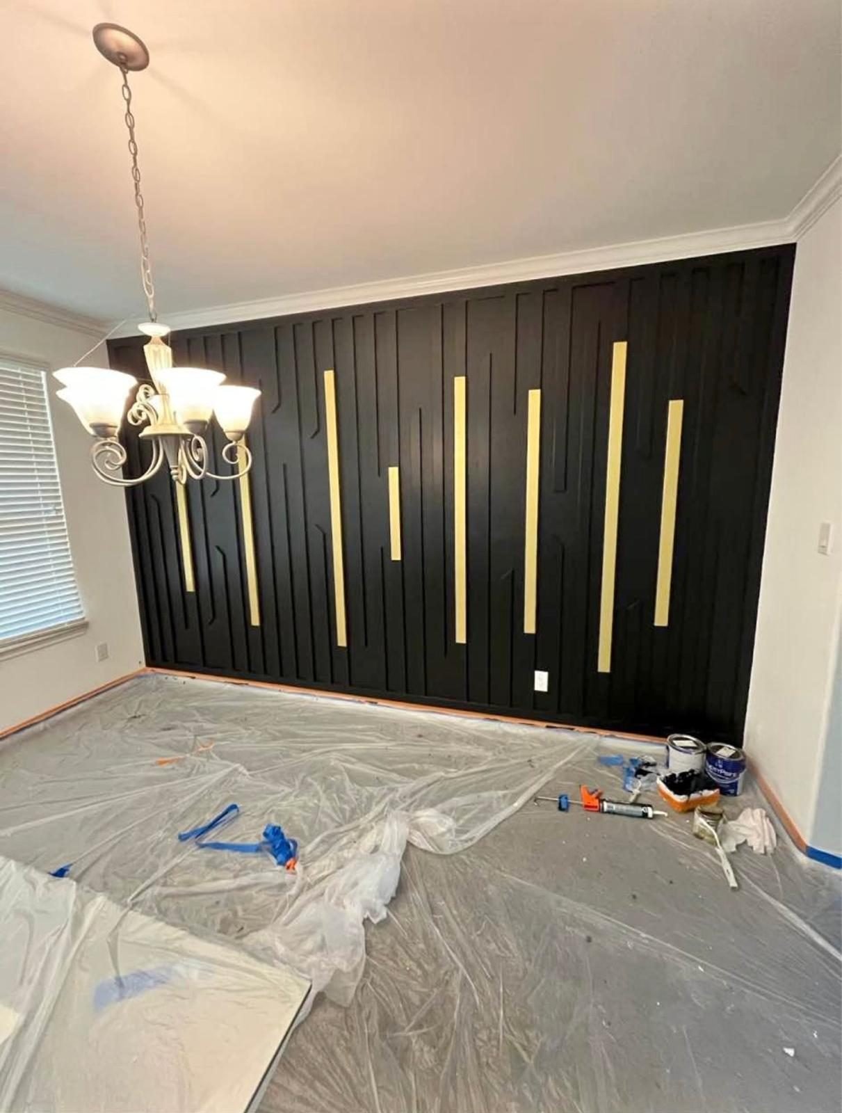 Black & gold accent wall — FirstClass Services project
