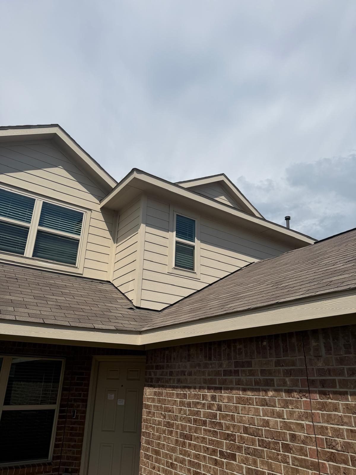 Exterior trim and siding painted