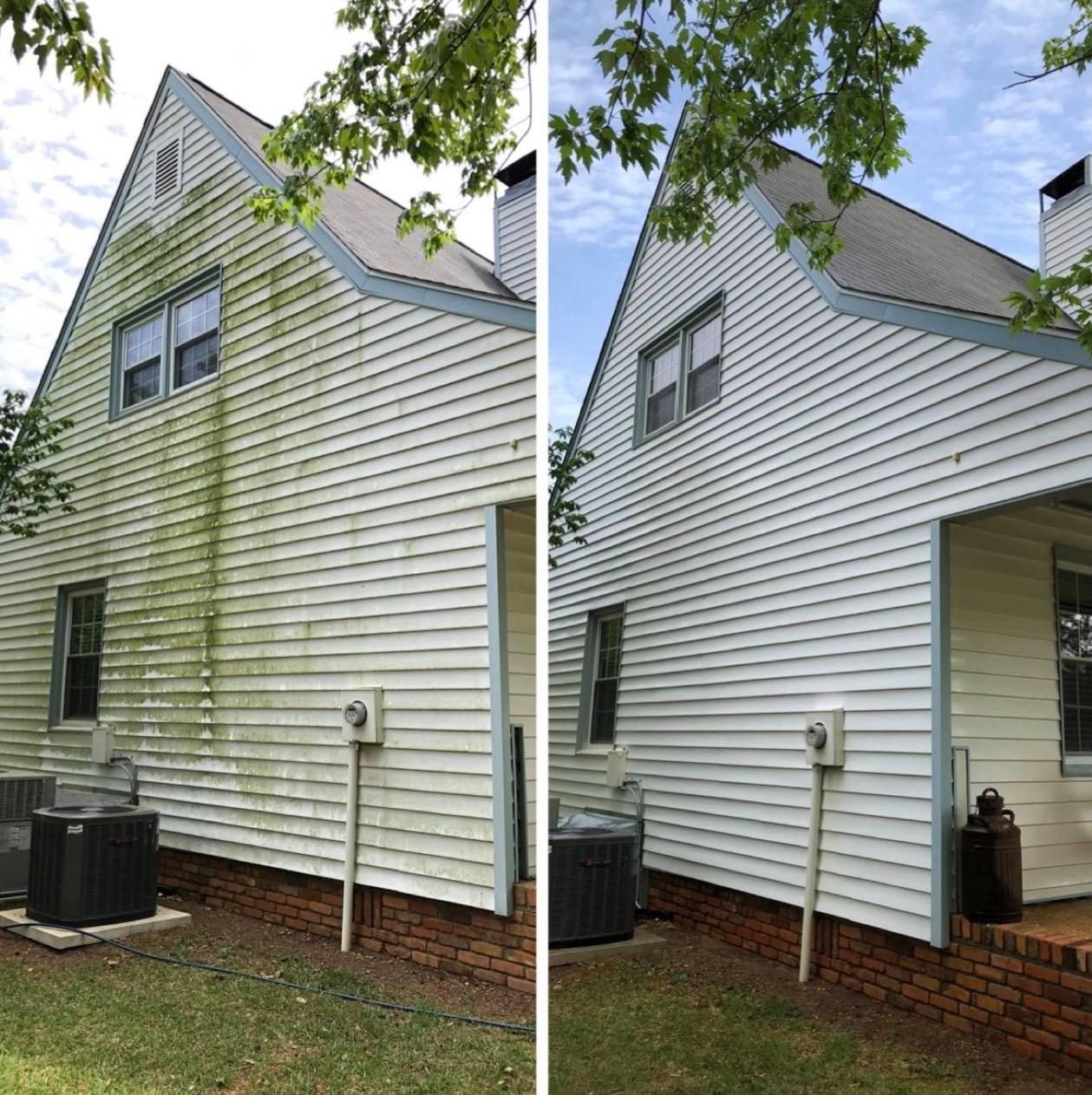 Siding mold removal · before & after — FirstClass Services project