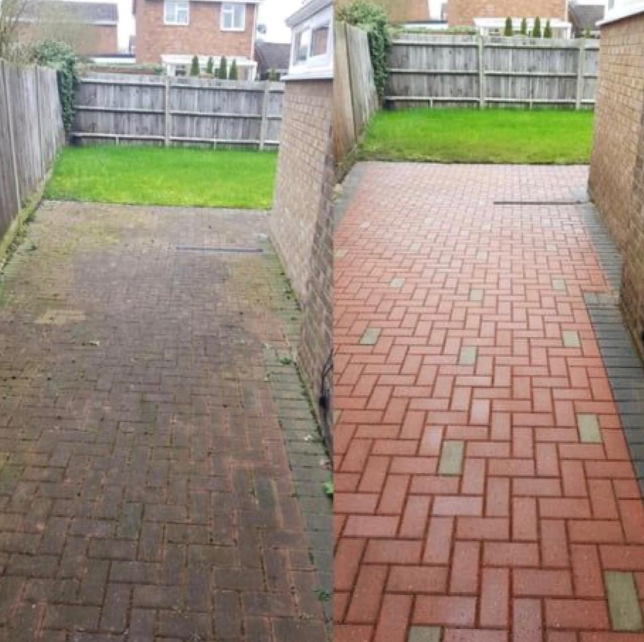 Brick walkway · before & after — FirstClass Services project