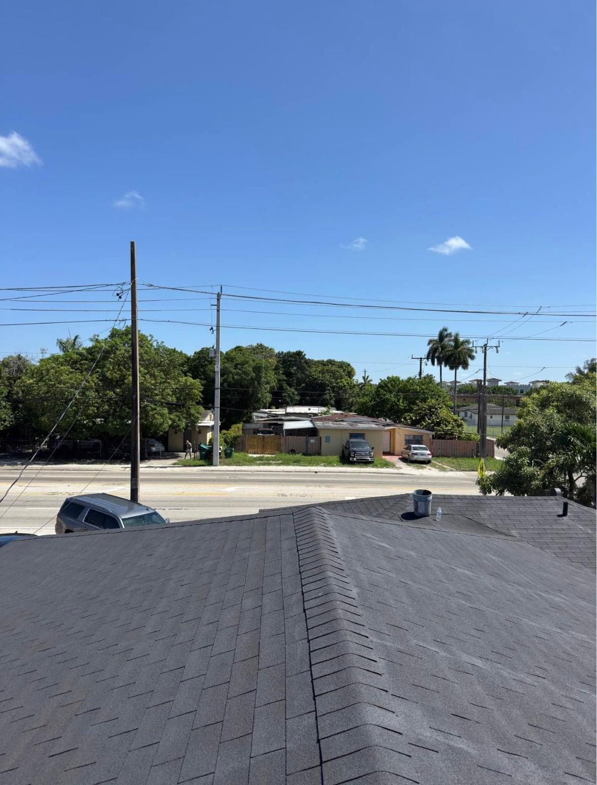 Clean shingle roof after washing